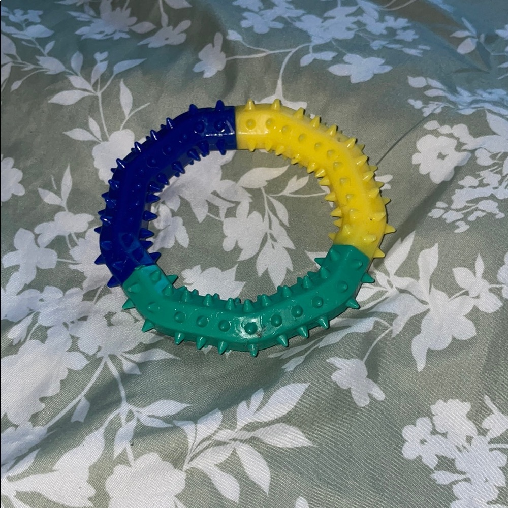 Colorful Soft Rubber Spiked Kids Teething Ring